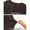 MEROKEETY Womens Fall Long Sleeve Fitted Henley T Shirt Top 2026 Trendy | Fashion Must Have, Scoop Neck, Casual, Ribbed Knit, Buttons, Basic, Soft, Lightweight, Flattering, Cute, Cinched Waist(Coffee)