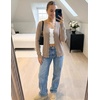MEROKEETY Women’s Fall Long Sleeve Open Front Cardigan Sweaters | Button Up, Scalloped V Neck, Crochet Cardigan, Hollow Out, Lightweight, Dressy, Trendy, Loose Fit, Knit Jumper, Sweater Top(Khaki)