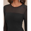 MEROKEETY Women’s Fall Mesh Wedding Guest Cocktail Bodycon Slit Maxi Dress | Sheer Long Sleeve, Ruched, Long, Ruffle Side Slit, Stretchy, Lightweight, Formal Elengant Sexy, Party, Baby Shower, Prom Hoco(Black)