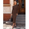 MEROKEETY Women’s Fall Off The Shoulder Wedding Guest Cocktail Maxi Dress | Long Sleeve, Ruched Waist, Fitted, Baby Shower, Date Night, Business Casual, Elegant, Formal Long Dresses, 2026 Winter(Coffee)