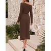 MEROKEETY Women’s Fall Off The Shoulder Wedding Guest Cocktail Maxi Dress | Long Sleeve, Ruched Waist, Fitted, Baby Shower, Date Night, Business Casual, Elegant, Formal Long Dresses, 2026 Winter(Coffee)