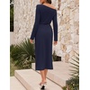 MEROKEETY Women’s Fall Off The Shoulder Wedding Guest Cocktail Maxi Dress | Long Sleeve, Ruched Waist, Fitted, Baby Shower, Date Night, Business Casual, Elegant, Formal Long Dresses, 2026 Winter(Navy)