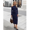 MEROKEETY Women’s Fall Off The Shoulder Wedding Guest Cocktail Maxi Dress | Long Sleeve, Ruched Waist, Fitted, Baby Shower, Date Night, Business Casual, Elegant, Formal Long Dresses, 2026 Winter(Navy)