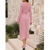 MEROKEETY Women’s Fall Off The Shoulder Wedding Guest Cocktail Maxi Dress | Long Sleeve, Ruched Waist, Fitted, Baby Shower, Date Night, Business Casual, Elegant, Formal Long Dresses, 2026 Winter(Pink)