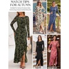 MEROKEETY Women’s Fall Wedding Guest Cocktail Maxi Dresses | Long Sleeve, Floral, Boat Neck, Bodycon, Asymmetric Ruffle Hem, Mesh, Sexy High Slit, Floor Length, 2026 Formal Long Dress(Army Green)