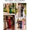 MEROKEETY Women’s Fall Wedding Guest Long Sleeve Sparkly Bodycon Maxi Dress | Long Sleeve, Ruched, Square Neck, Fitted, Mermaid Hem, Glitter, Cocktail Party, Elegant, Evening Gown, Prom, Long Dresses(Darkgreen)