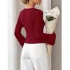 MEROKEETY Women’s Long Bell Sleeve Tops Fall 2026 Cute Going Out Y2K Shirts | Elegant Crew Neck Shirt, Cotton, Ruched Side Crop Blouse, Trendy Fashion, Business Casual Work Date Night, Western Clothes(Wine)