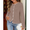 MEROKEETY Women’s Long Sleeve Button Down Cardigan Sweater 2026 Fall Trendy Open Front Crew Neck Soft Knitted Sweaters Coat(Camel)