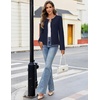 MEROKEETY Women’s Long Sleeve Button Down Cardigan Sweater 2026 Fall Trendy Open Front Crew Neck Soft Knitted Sweaters Coat(Navy)