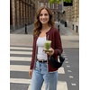 MEROKEETY Women’s Long Sleeve Button Down Cardigan Sweater 2026 Fall Trendy Open Front Crew Neck Soft Knitted Sweaters Coat(Wine)