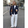MEROKEETY Womens Long Sleeve Chunky Knit Mock Neck Cardigan Sweaters 2026 | Zip Up Ribbed Tops, Open Front Jackets Coats, Drop Shoulder Outerwear, Trendy Outfits, Fall Fashion, Warm Winter Clothing(Navy)