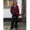 MEROKEETY Womens Long Sleeve Chunky Knit Mock Neck Cardigan Sweaters 2026 | Zip Up Ribbed Tops, Open Front Jackets Coats, Drop Shoulder Outerwear, Trendy Outfits, Fall Fashion, Warm Winter Clothing(Burgundy)