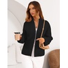 MEROKEETY Womens Long Sleeve Chunky Knit Mock Neck Cardigan Sweaters 2026 | Zip Up Ribbed Tops, Open Front Jackets Coats, Drop Shoulder Outerwear, Trendy Outfits, Fall Fashion, Warm Winter Clothing(Black)
