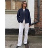 MEROKEETY Womens Long Sleeve Chunky Knit Mock Neck Cardigan Sweaters 2026 | Zip Up Ribbed Tops, Open Front Jackets Coats, Drop Shoulder Outerwear, Trendy Outfits, Fall Fashion, Warm Winter Clothing(Navy)