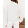 MEROKEETY Womens Long Sleeve Chunky Knit Mock Neck Cardigan Sweaters 2026 | Zip Up Ribbed Tops, Open Front Jackets Coats, Drop Shoulder Outerwear, Trendy Outfits, Fall Fashion, Warm Winter Clothing(White)