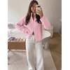 MEROKEETY Womens Long Sleeve Chunky Knit Mock Neck Cardigan Sweaters 2026 | Zip Up Ribbed Tops, Open Front Jackets Coats, Drop Shoulder Outerwear, Trendy Outfits, Fall Fashion, Warm Winter Clothing(Pink)