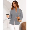 MEROKEETY Womens Long Sleeve Chunky Knit Mock Neck Cardigan Sweaters 2026 | Zip Up Ribbed Tops, Open Front Jackets Coats, Drop Shoulder Outerwear, Trendy Outfits, Fall Fashion, Warm Winter Clothing(Grey)