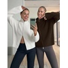 MEROKEETY Womens Long Sleeve Chunky Knit Mock Neck Cardigan Sweaters 2026 | Zip Up Ribbed Tops, Open Front Jackets Coats, Drop Shoulder Outerwear, Trendy Outfits, Fall Fashion, Warm Winter Clothing(White)