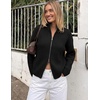 MEROKEETY Womens Long Sleeve Chunky Knit Mock Neck Cardigan Sweaters 2026 | Zip Up Ribbed Tops, Open Front Jackets Coats, Drop Shoulder Outerwear, Trendy Outfits, Fall Fashion, Warm Winter Clothing(Black)