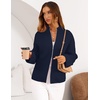 MEROKEETY Womens Long Sleeve Chunky Knit Mock Neck Cardigan Sweaters 2026 | Zip Up Ribbed Tops, Open Front Jackets Coats, Drop Shoulder Outerwear, Trendy Outfits, Fall Fashion, Warm Winter Clothing(Navy)