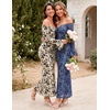 MEROKEETY Women’s Off The Shoulder Bodycon Fall Wedding Guest Maxi Dress | Bell Long Sleeve, Floral Mesh, Fully Lined, Ruched Bust, 2026 Winter, Elegant Sexy Trendy, Formal Cocktail Date night Dresses(Apricot)