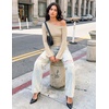 MEROKEETY Women’s Off The Shoulder Going Out Long Sleeve Tops | Asymmetrical Neck, Metal Rivets, Slim Fit, Cute Shirts, Fall Fashion, Y2k Clothes, Date Night, Streetwear, Trendy Outfits(Apricot)