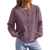 MEROKEETY Women’s Fall Floral Button Up Cute Cozy Cardigan Sweaters Trendy | Long Sleeve, 3D Flowers, Ribbed Knit Details, Lightweight Knit Fabric, Loose Fit Outfits, Warm Coat, 2026 Winter Clothes(Purple)