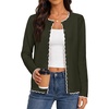 MEROKEETY Women’s Long Sleeve Button Down Cardigan Sweater 2026 Fall Trendy Open Front Crew Neck Soft Knitted Sweaters Coat(Green)