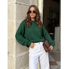 MEROKEETY Womens Fall Cozy Cute Heathered Knit Loose Pullover Sweaters 2026 | Ladies, Trendy, Winter, Relaxed Oversized Fit, Crew Neck, Casual, Long Sleeve, Slouchy, Warm, Holiday, Jumper Tops(Dark Green)