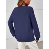 MEROKEETY Womens Fall Cozy Cute Heathered Knit Loose Pullover Sweaters 2026 | Ladies, Trendy, Winter, Relaxed Oversized Fit, Crew Neck, Casual, Long Sleeve, Slouchy, Warm, Holiday, Jumper Tops(Navy)