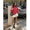 MEROKEETY Womens Fall Cozy Cute Heathered Knit Loose Pullover Sweaters 2026 | Ladies, Trendy, Winter, Relaxed Oversized Fit, Crew Neck, Casual, Long Sleeve, Slouchy, Warm, Holiday, Jumper Tops(Red)