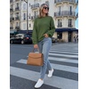 MEROKEETY Womens Fall Cozy Cute Heathered Knit Loose Pullover Sweaters 2026 | Ladies, Trendy, Winter, Relaxed Oversized Fit, Crew Neck, Casual, Long Sleeve, Slouchy, Warm, Holiday, Jumper Tops(Army Green)