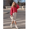 MEROKEETY Womens Fall Cozy Cute Heathered Knit Loose Pullover Sweaters 2026 | Ladies, Trendy, Winter, Relaxed Oversized Fit, Crew Neck, Casual, Long Sleeve, Slouchy, Warm, Holiday, Jumper Tops(Red)