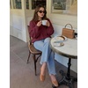 MEROKEETY Womens Fall Cozy Cute Heathered Knit Loose Pullover Sweaters 2026 | Ladies, Trendy, Winter, Relaxed Oversized Fit, Crew Neck, Casual, Long Sleeve, Slouchy, Warm, Holiday, Jumper Tops(Burgundy)