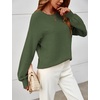 MEROKEETY Womens Fall Cozy Cute Heathered Knit Loose Pullover Sweaters 2026 | Ladies, Trendy, Winter, Relaxed Oversized Fit, Crew Neck, Casual, Long Sleeve, Slouchy, Warm, Holiday, Jumper Tops(Army Green)