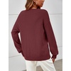 MEROKEETY Womens Fall Cozy Cute Heathered Knit Loose Pullover Sweaters 2026 | Ladies, Trendy, Winter, Relaxed Oversized Fit, Crew Neck, Casual, Long Sleeve, Slouchy, Warm, Holiday, Jumper Tops(Burgundy)