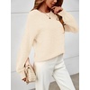 MEROKEETY Womens Fall Cozy Cute Heathered Knit Loose Pullover Sweaters 2026 | Ladies, Trendy, Winter, Relaxed Oversized Fit, Crew Neck, Casual, Long Sleeve, Slouchy, Warm, Holiday, Jumper Tops(Apricot)