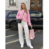 MEROKEETY Womens Fall Cozy Cute Heathered Knit Loose Pullover Sweaters 2026 | Ladies, Trendy, Winter, Relaxed Oversized Fit, Crew Neck, Casual, Long Sleeve, Slouchy, Warm, Holiday, Jumper Tops(Pink)