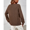 MEROKEETY Womens Fall Cozy Cute Heathered Knit Loose Pullover Sweaters 2026 | Ladies, Trendy, Winter, Relaxed Oversized Fit, Crew Neck, Casual, Long Sleeve, Slouchy, Warm, Holiday, Jumper Tops(Coffee)