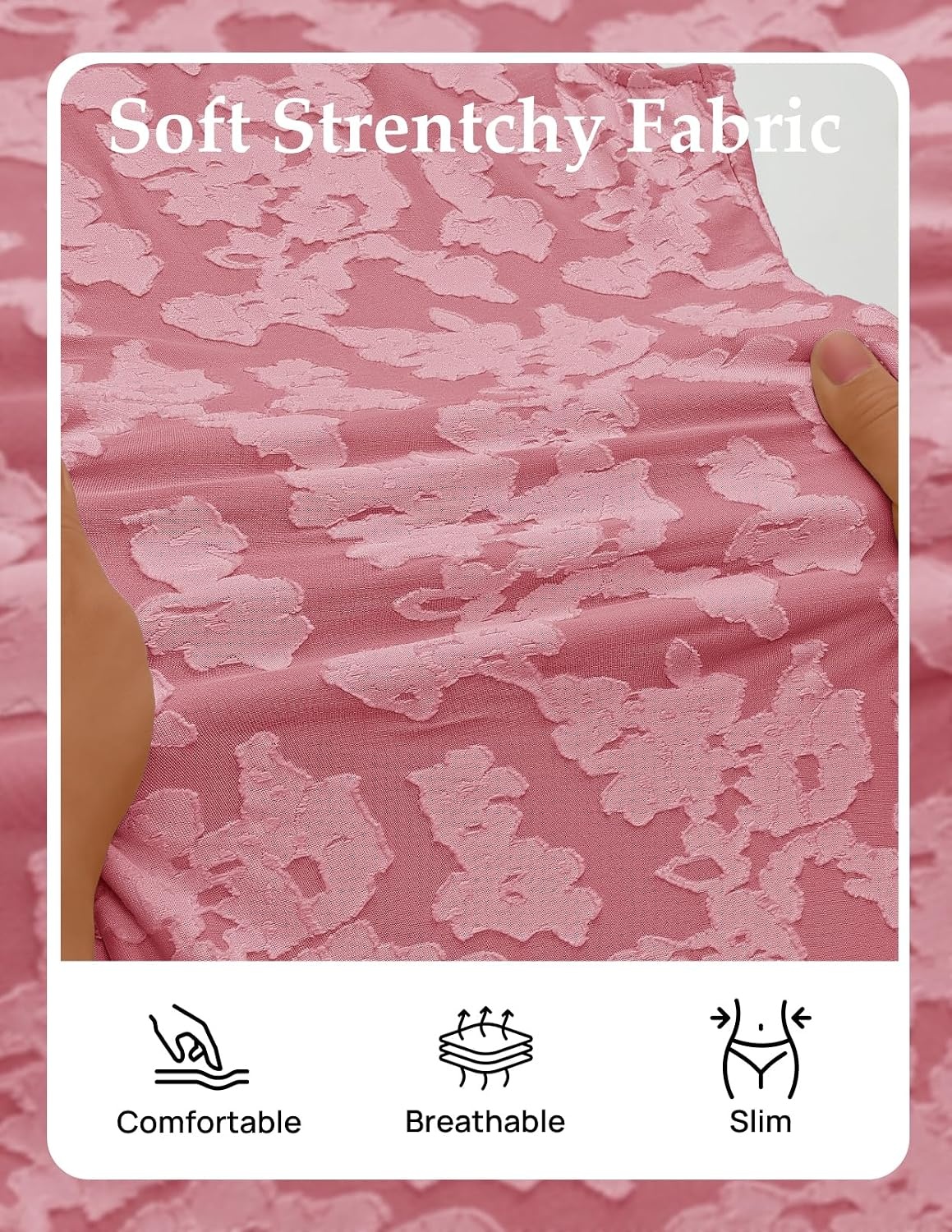 image:imageMEROKEETY Womens Summer Floral Ruffle Maxi Dress High Slit Sleeveless Bodycon Formal Cocktail Wedding Guest Prom DressesDustypink