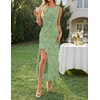 MEROKEETY Women’s Summer Floral Ruffle Maxi Dress High Slit Sleeveless Bodycon Formal Cocktail Wedding Guest Prom Dresses(Lightgreen)