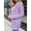 MEROKEETY Women’s 2026 Long Sleeve Cable Knit Cardigan Sweaters Open Front Fall Outerwear Coat Pockets(Purple)