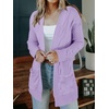 MEROKEETY Women’s 2026 Long Sleeve Cable Knit Cardigan Sweaters Open Front Fall Outerwear Coat Pockets(Purple)