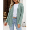 MEROKEETY Women’s 2026 Long Sleeve Cable Knit Cardigan Sweaters Open Front Fall Outerwear Coat Pockets(Sage)