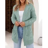 MEROKEETY Women’s 2026 Long Sleeve Cable Knit Cardigan Sweaters Open Front Fall Outerwear Coat Pockets(Sage)