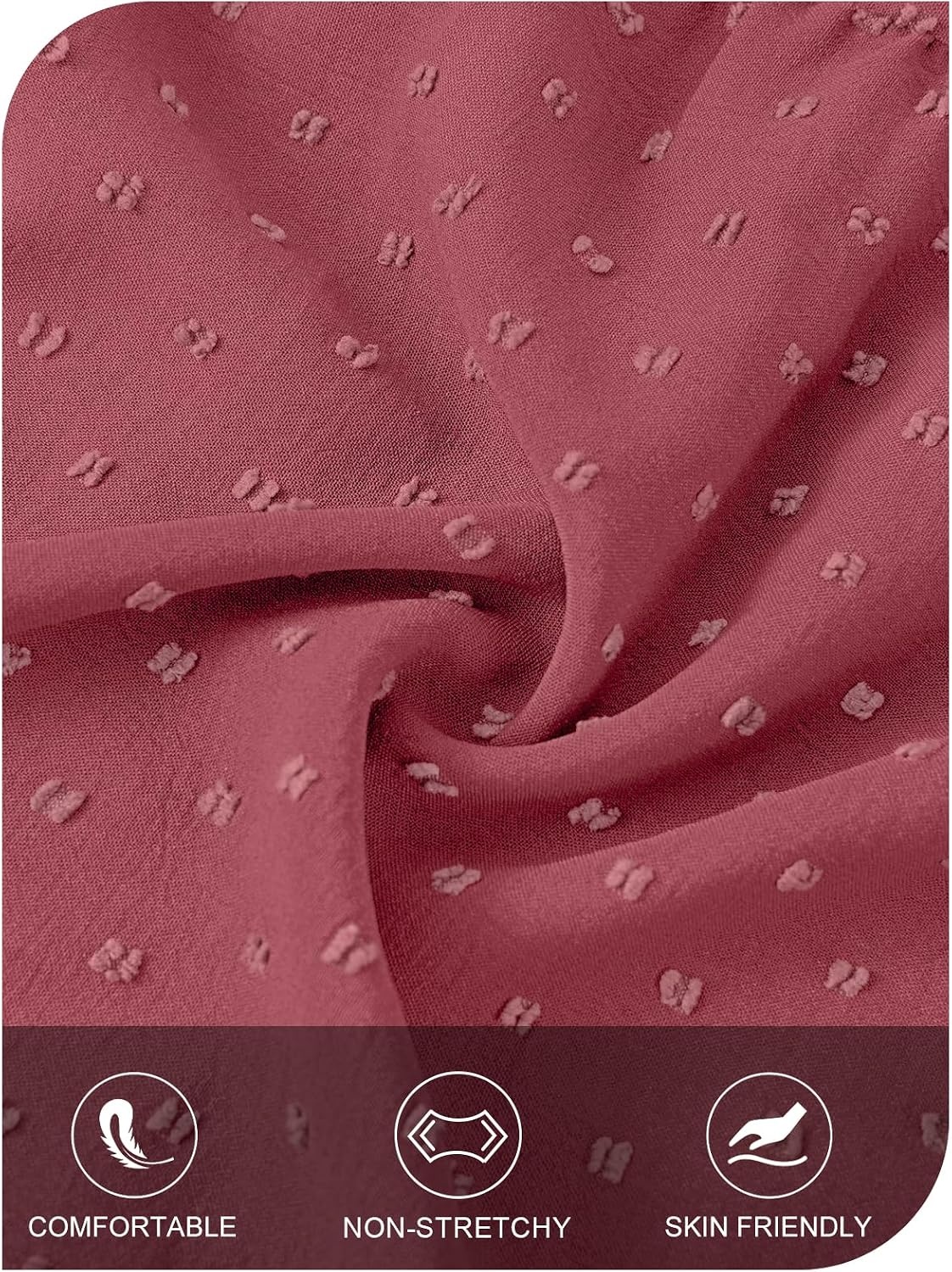 image:imageMEROKEETY Womens Fall Long Sleeve Swiss Dots Boho Maxi Dress Puff SleeveV Neck Wedding Guest Cocktail Long Dresses Double Layers Tiered Hem Elegant Classy Modern DressPocketsMaroon