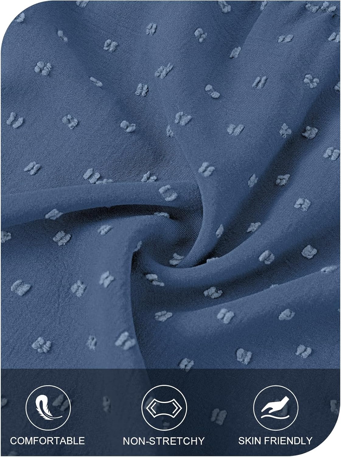image:imageMEROKEETY Womens Fall Long Sleeve Swiss Dots Boho Maxi Dress Puff SleeveV Neck Wedding Guest Cocktail Long Dresses Double Layers Tiered Hem Elegant Classy Modern DressPocketsDark Blue