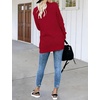 MEROKEETY Womens Long Sleeve Open Front Cardigans Chunky Knit Draped Sweaters Outwear(Red)
