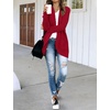 MEROKEETY Womens Long Sleeve Open Front Cardigans Chunky Knit Draped Sweaters Outwear(Red)