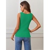 MEROKEETY Womens Summer Casual Ribbed Knit Square Neck Basic Tank Tops 2026 | Fitted, Sleeveless Sweater Top, Trendy Shirt, Versatile Clothes, Stretchable, Soft, Simple Outfit, Classy, Layering Blouse(Grassgreen)